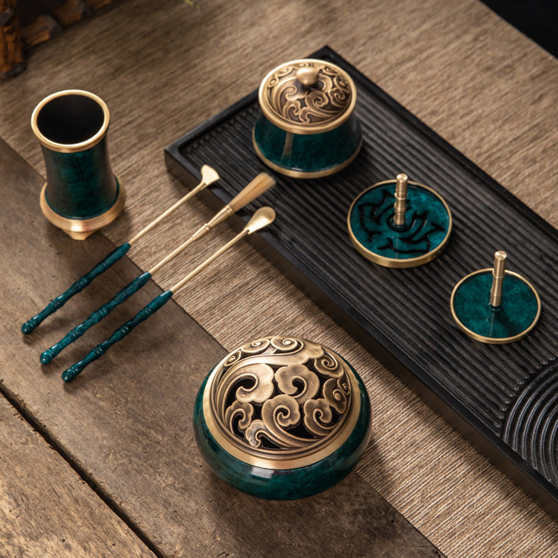Brass Incense Ceremony Set – Incense Kit for Meditation & Yoga Rituals