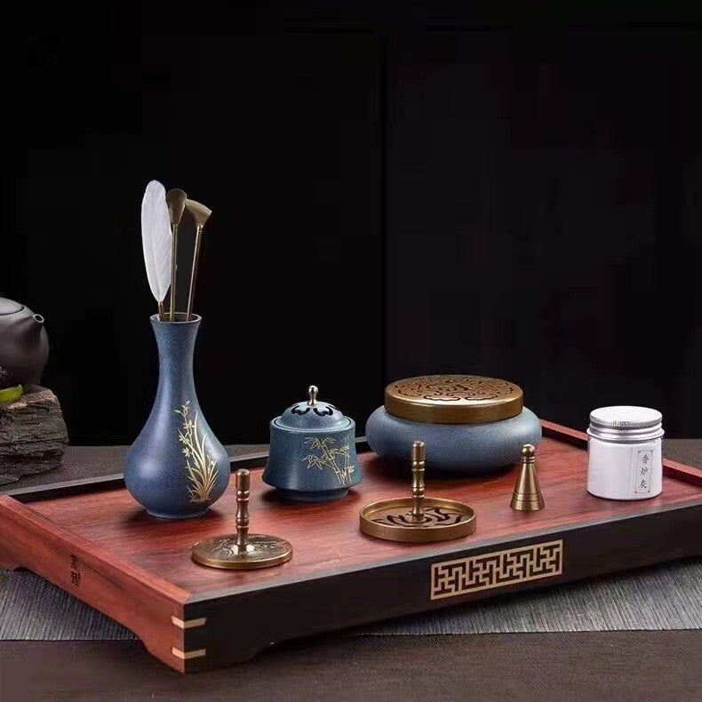 Brass Incense Set – Chinese Ritual Gift for Meditation & Calm