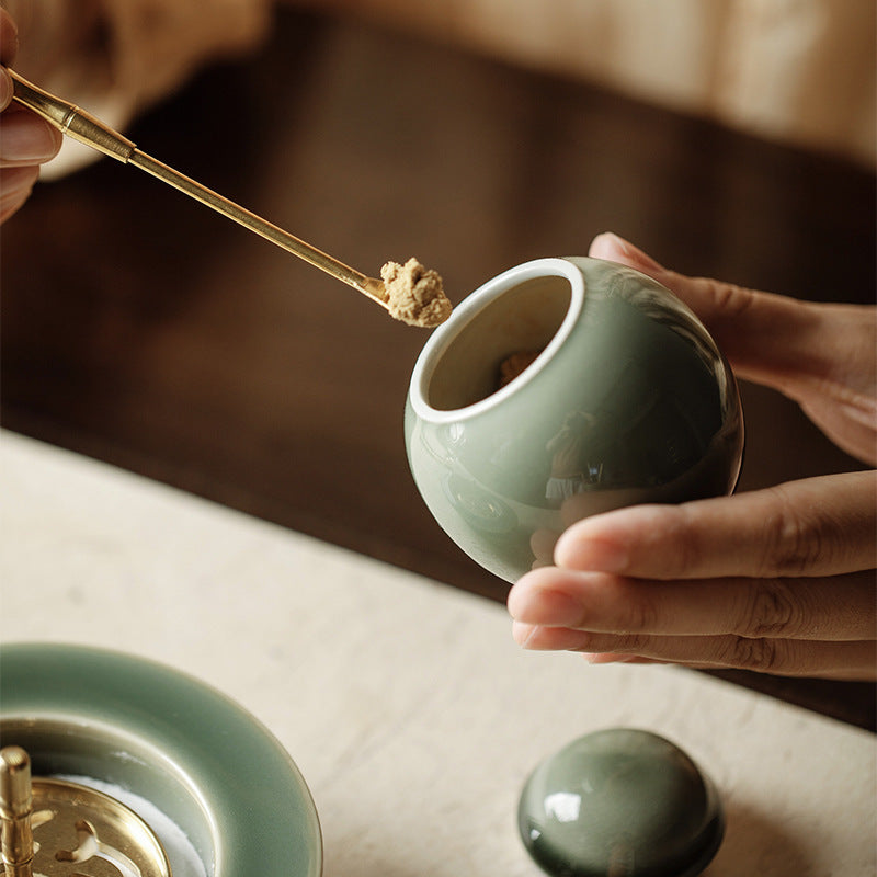 Celadon Incense Burner Set – Yoga, Meditation & Tea Rituals