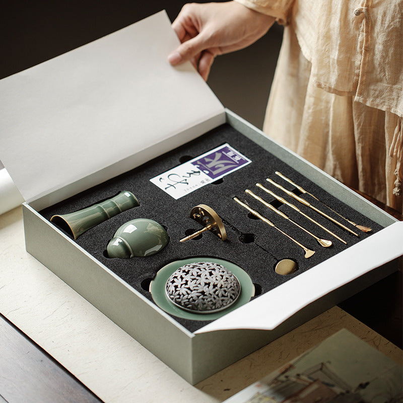 Celadon Incense Burner Set – Yoga, Meditation & Tea Rituals