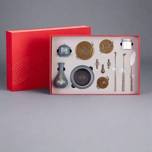 Brass Incense Set – Chinese Ritual Gift for Meditation & Calm