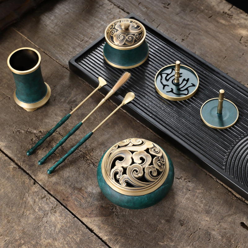 Brass Incense Ceremony Set – Incense Kit for Meditation & Yoga Rituals